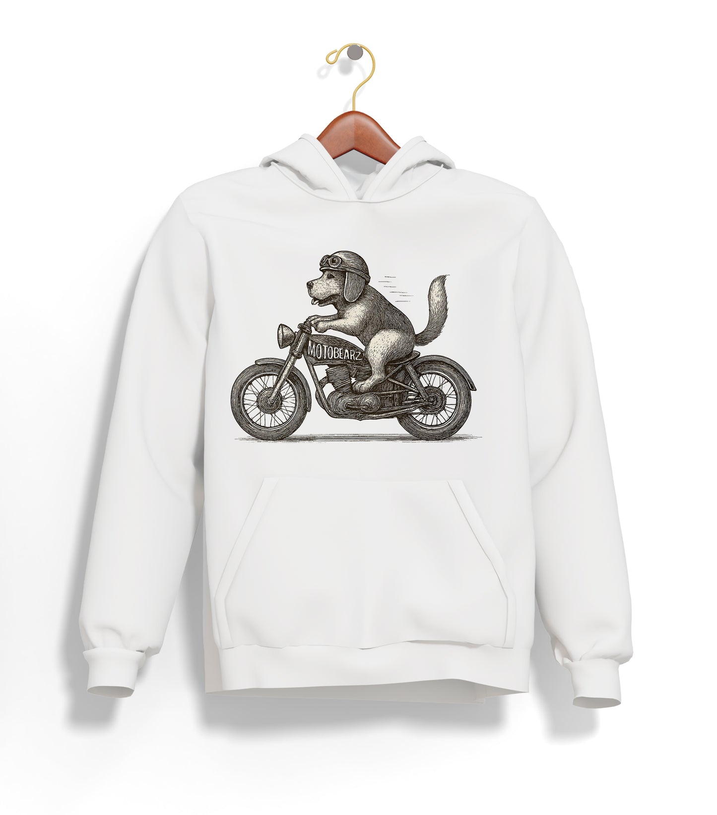 Motorcycle Dog Hoodie – Şardonlu Kalın Unisex Motosiklet Kapüşonlu Sweatshirt - Hoodie Collection