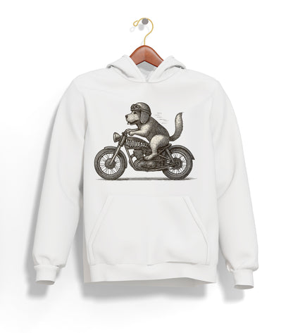 Motorcycle Dog Hoodie – Şardonlu Kalın Unisex Motosiklet Kapüşonlu Sweatshirt - Hoodie Collection
