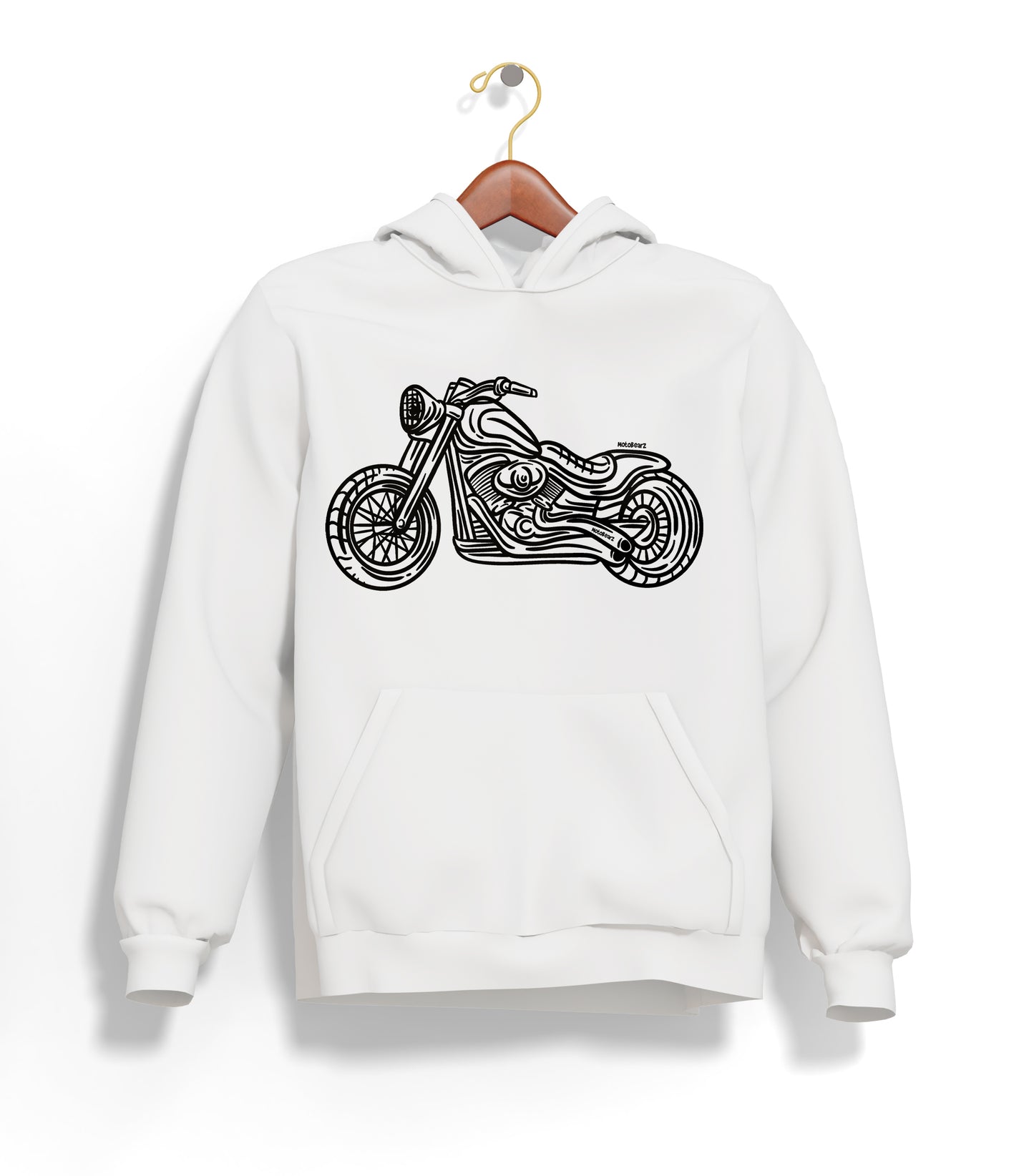 Chopper Line Hoodie – Şardonlu Kalın Unisex Motosiklet Kapüşonlu Sweatshirt - Hoodie Collection