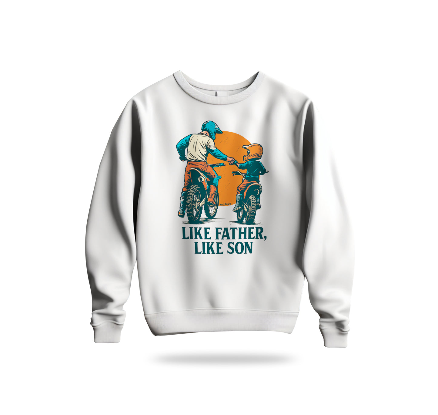 Like Father, Like Son - Baba Oğul Sweatshirt Baskılı Bisiklet Yaka – Unisex Sweat Collection