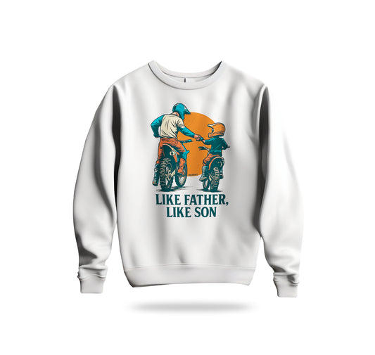 Like Father, Like Son - Baba Oğul Sweatshirt Baskılı Bisiklet Yaka – Unisex Sweat Collection