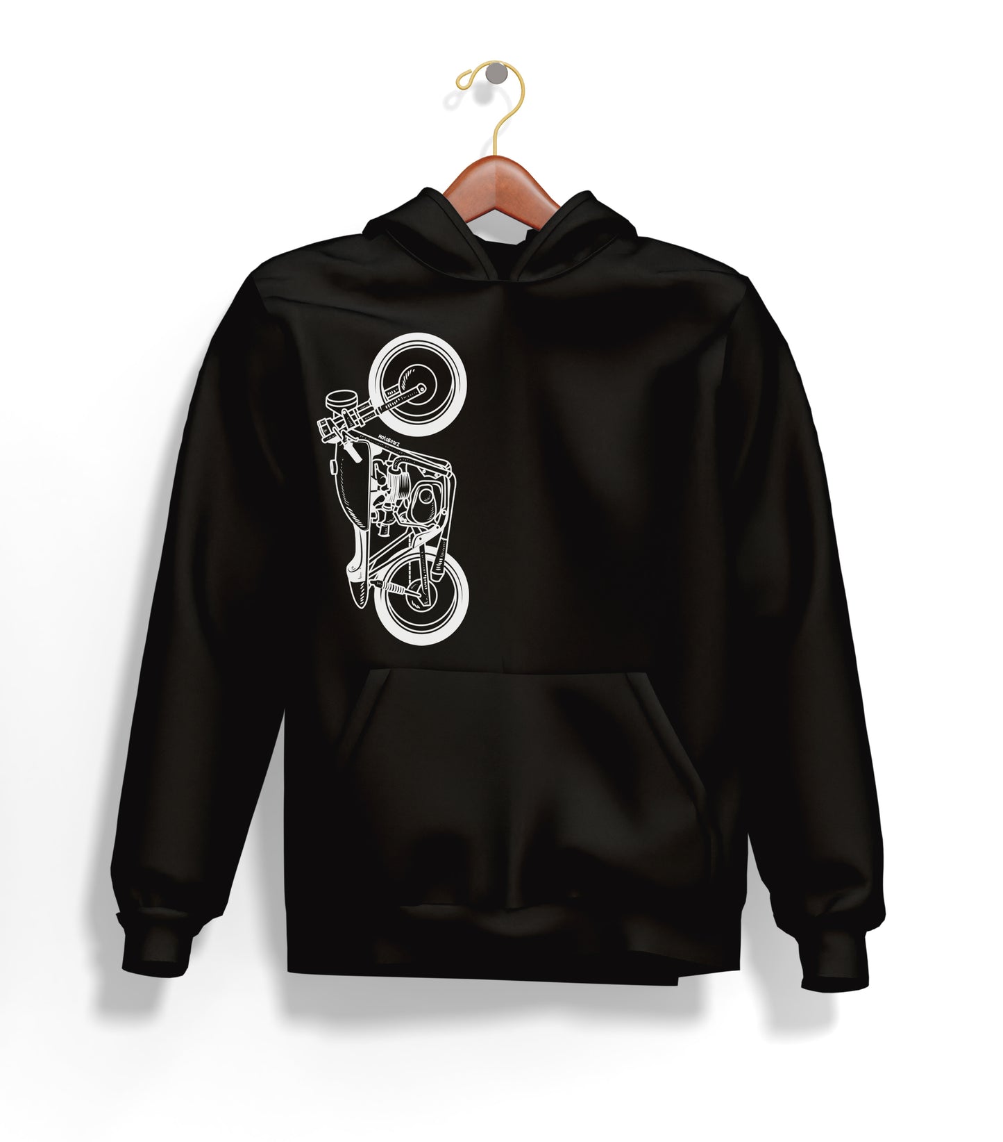 The Classic Shadow Fang Hoodie – Şardonlu Kalın Unisex Motosiklet Kapüşonlu Sweatshirt - Hoodie Collection