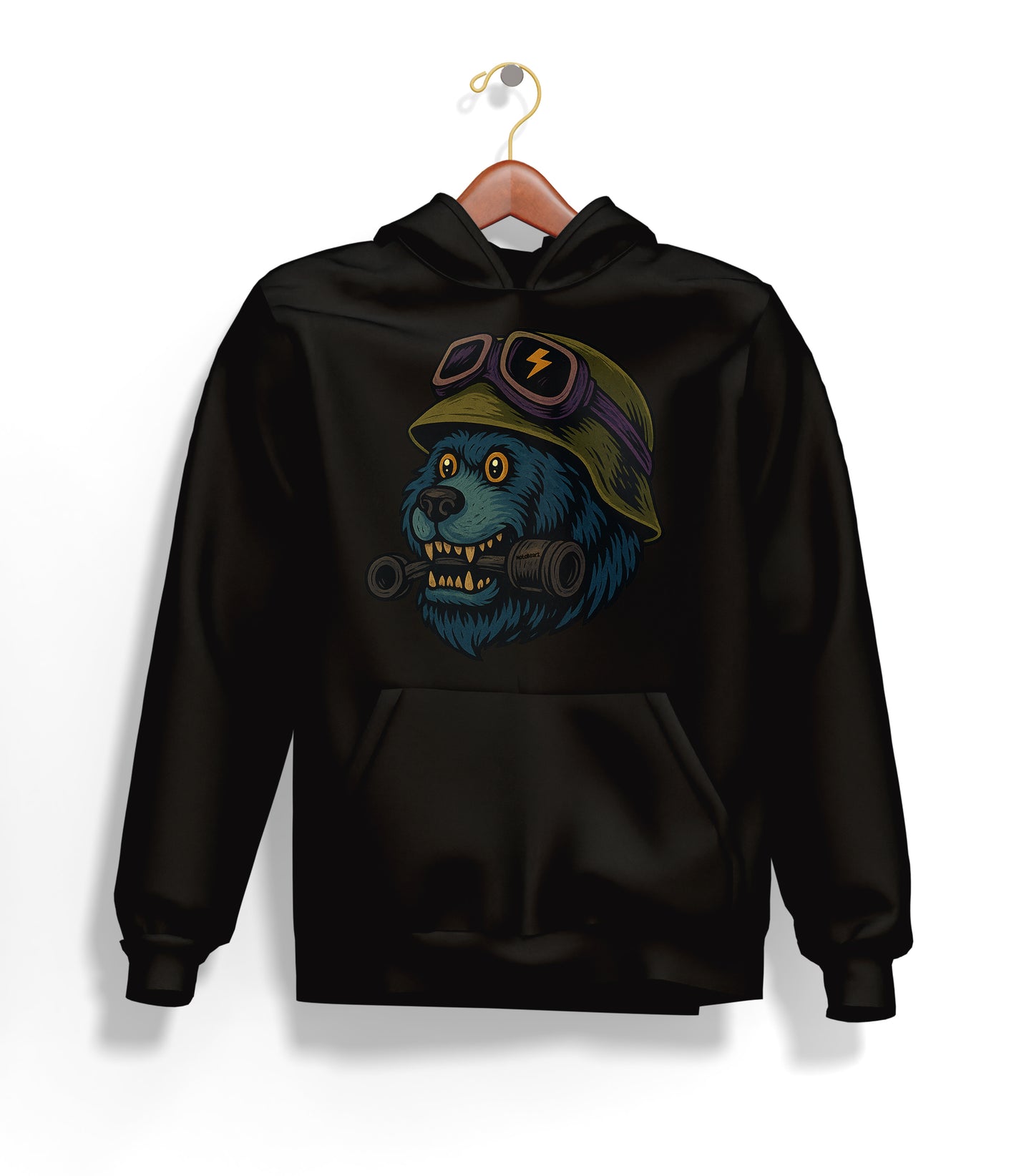 Crazy BearZ Hoodie – Şardonlu Kalın Unisex Motosiklet Kapüşonlu Sweatshirt - Hoodie Collection