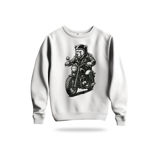 Black N White BearZ Sweatshirt Baskılı Bisiklet Yaka – Unisex Sweat Collection