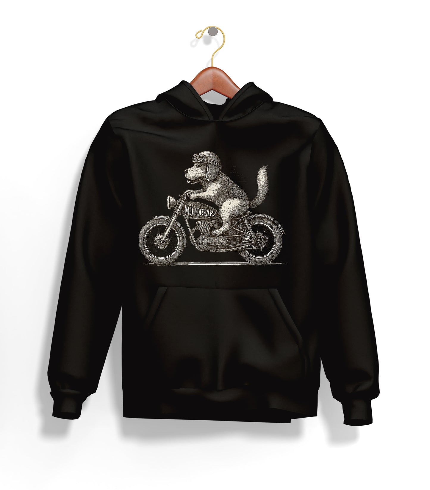 Motorcycle Dog Hoodie – Şardonlu Kalın Unisex Motosiklet Kapüşonlu Sweatshirt - Hoodie Collection