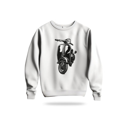 The Nostalgic Scooter Sweatshirt Baskılı Bisiklet Yaka – Unisex Sweat Collection