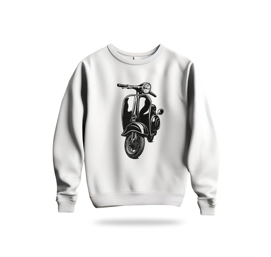 The Nostalgic Scooter Sweatshirt Baskılı Bisiklet Yaka – Unisex Sweat Collection