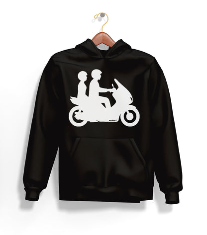 Double Riders Hoodie – Şardonlu Kalın Unisex Motosiklet Kapüşonlu Sweatshirt - Hoodie Collection