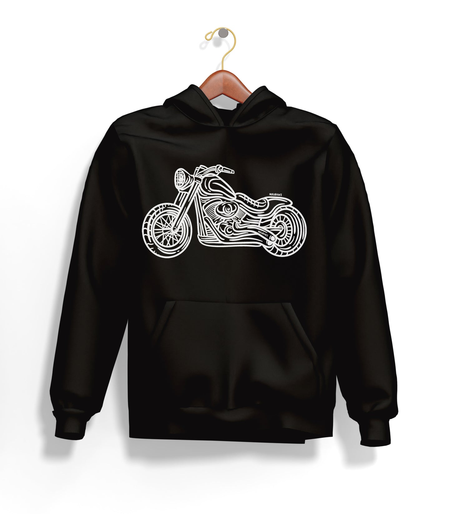 Chopper Line Hoodie – Şardonlu Kalın Unisex Motosiklet Kapüşonlu Sweatshirt - Hoodie Collection