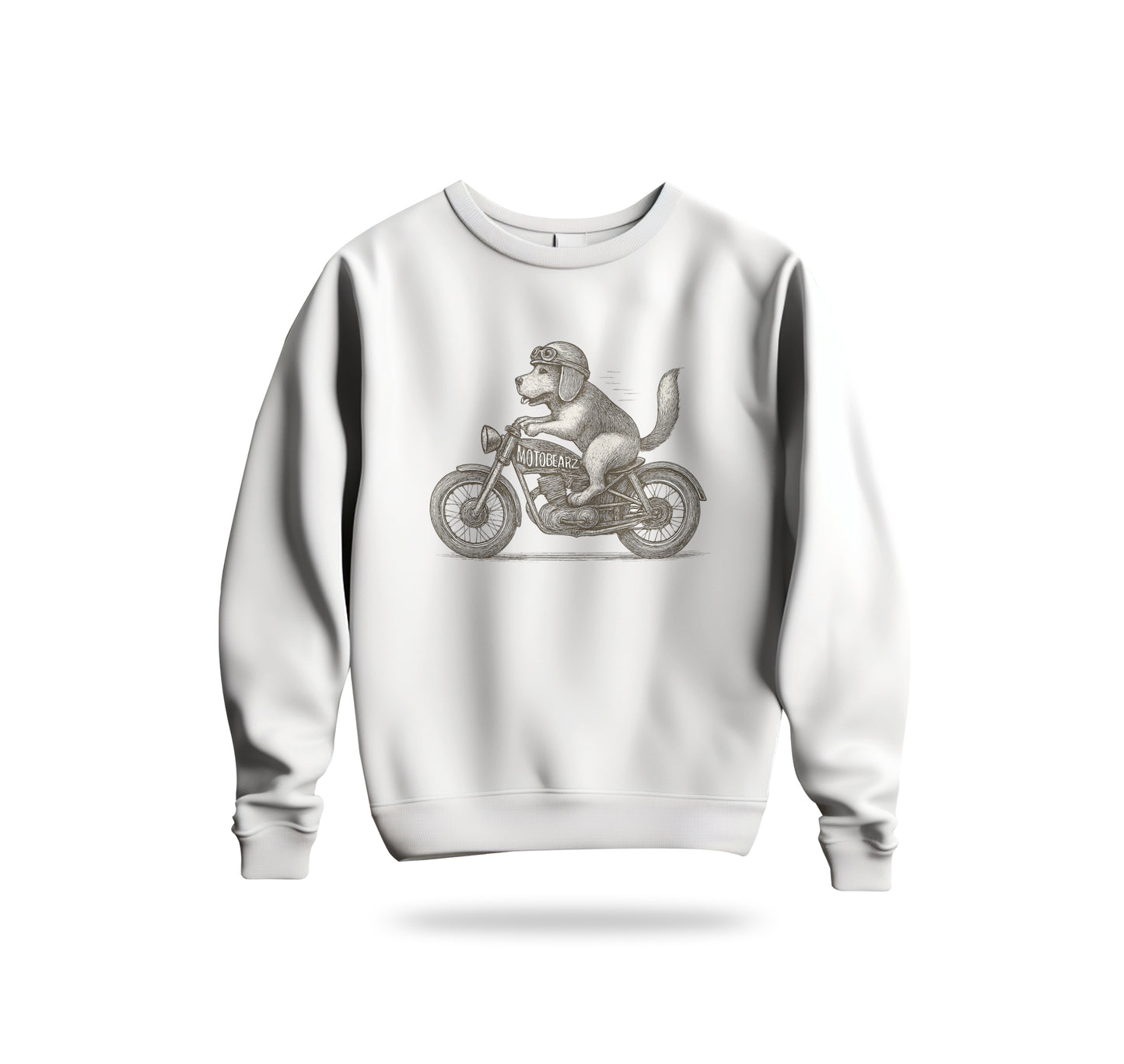 Motorcycle Dog Sweatshirt Baskılı Bisiklet Yaka – Unisex Sweat Collection