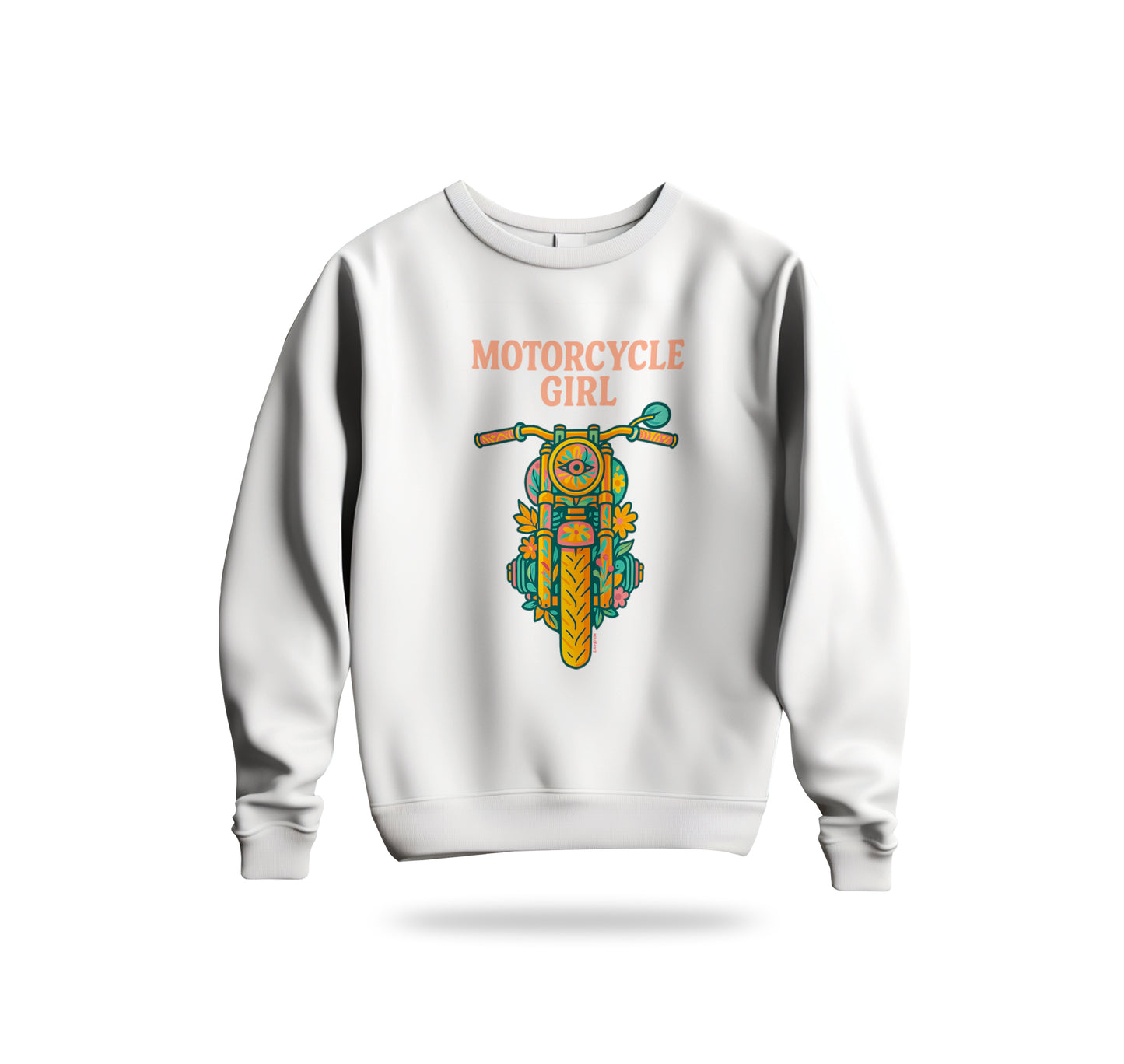The Motorcycle Girl Sweatshirt Baskılı Bisiklet Yaka – Unisex Sweat Collection