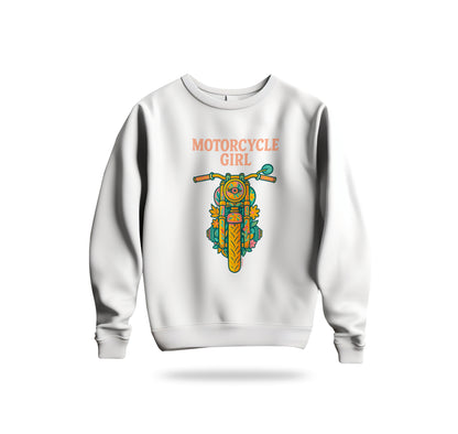 The Motorcycle Girl Sweatshirt Baskılı Bisiklet Yaka – Unisex Sweat Collection