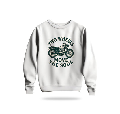 Two Wheels Move The Soul - İki Teker Ruhu Taşır Sweatshirt Baskılı Bisiklet Yaka – Unisex Sweat Collection