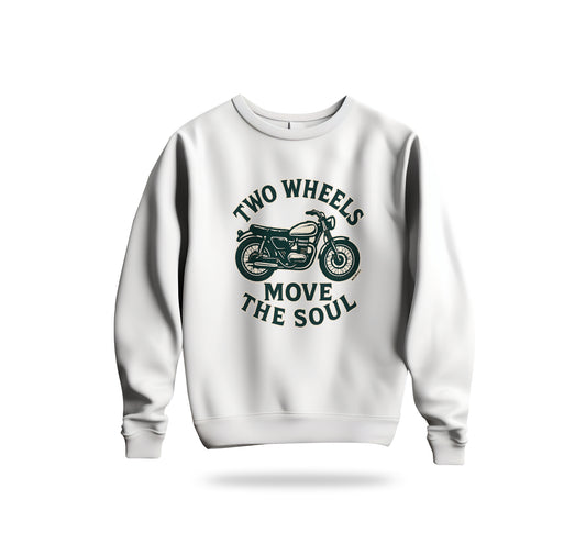 Two Wheels Move The Soul - İki Teker Ruhu Taşır Sweatshirt Baskılı Bisiklet Yaka – Unisex Sweat Collection