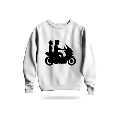 Double Riders Sweatshirt Baskılı Bisiklet Yaka – Unisex Sweat Collection