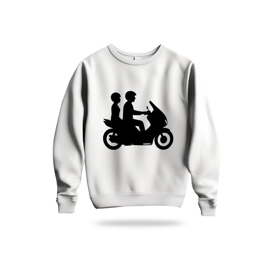 Double Riders Sweatshirt Baskılı Bisiklet Yaka – Unisex Sweat Collection