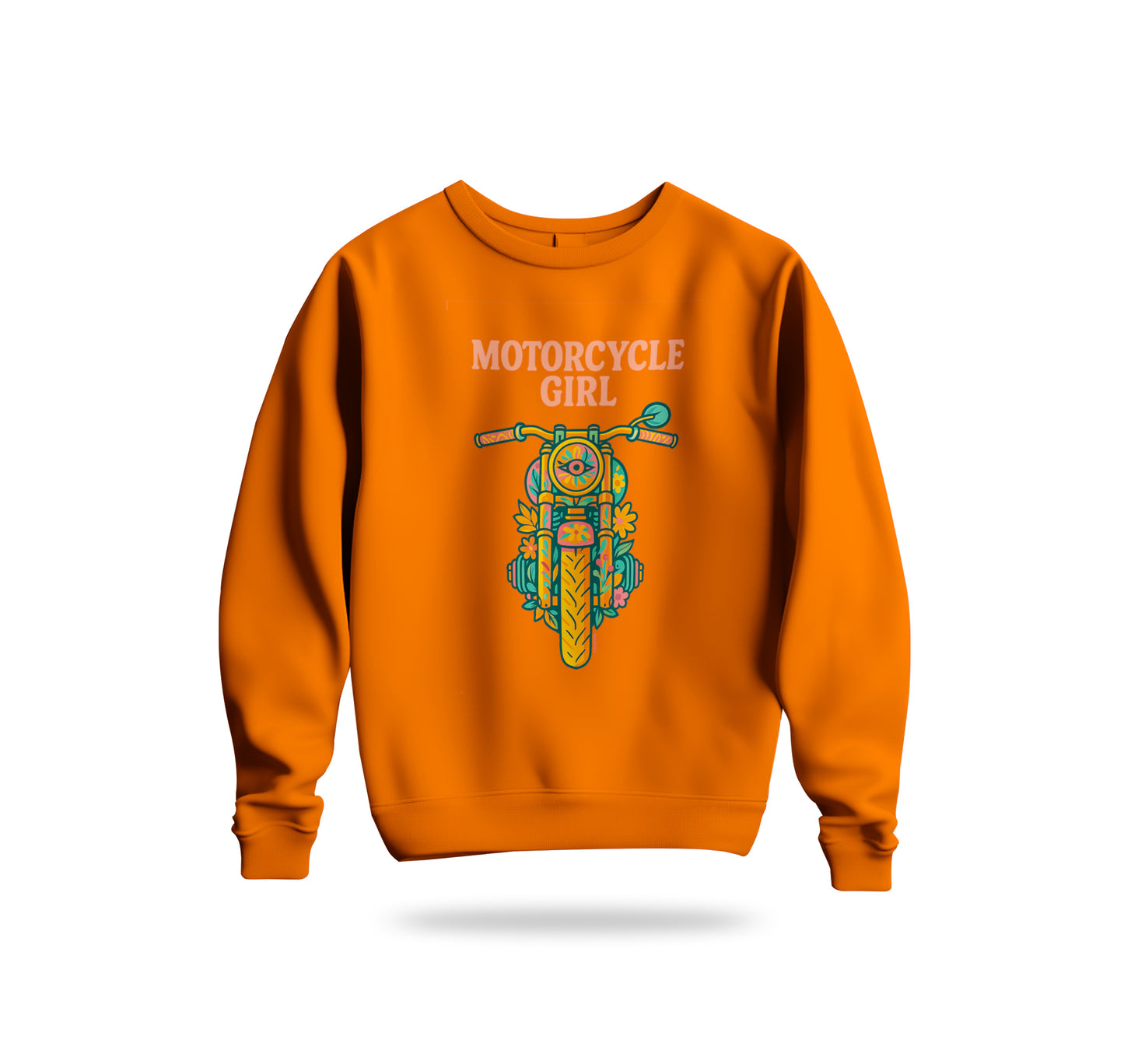 The Motorcycle Girl Sweatshirt Baskılı Bisiklet Yaka – Unisex Sweat Collection