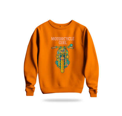 The Motorcycle Girl Sweatshirt Baskılı Bisiklet Yaka – Unisex Sweat Collection