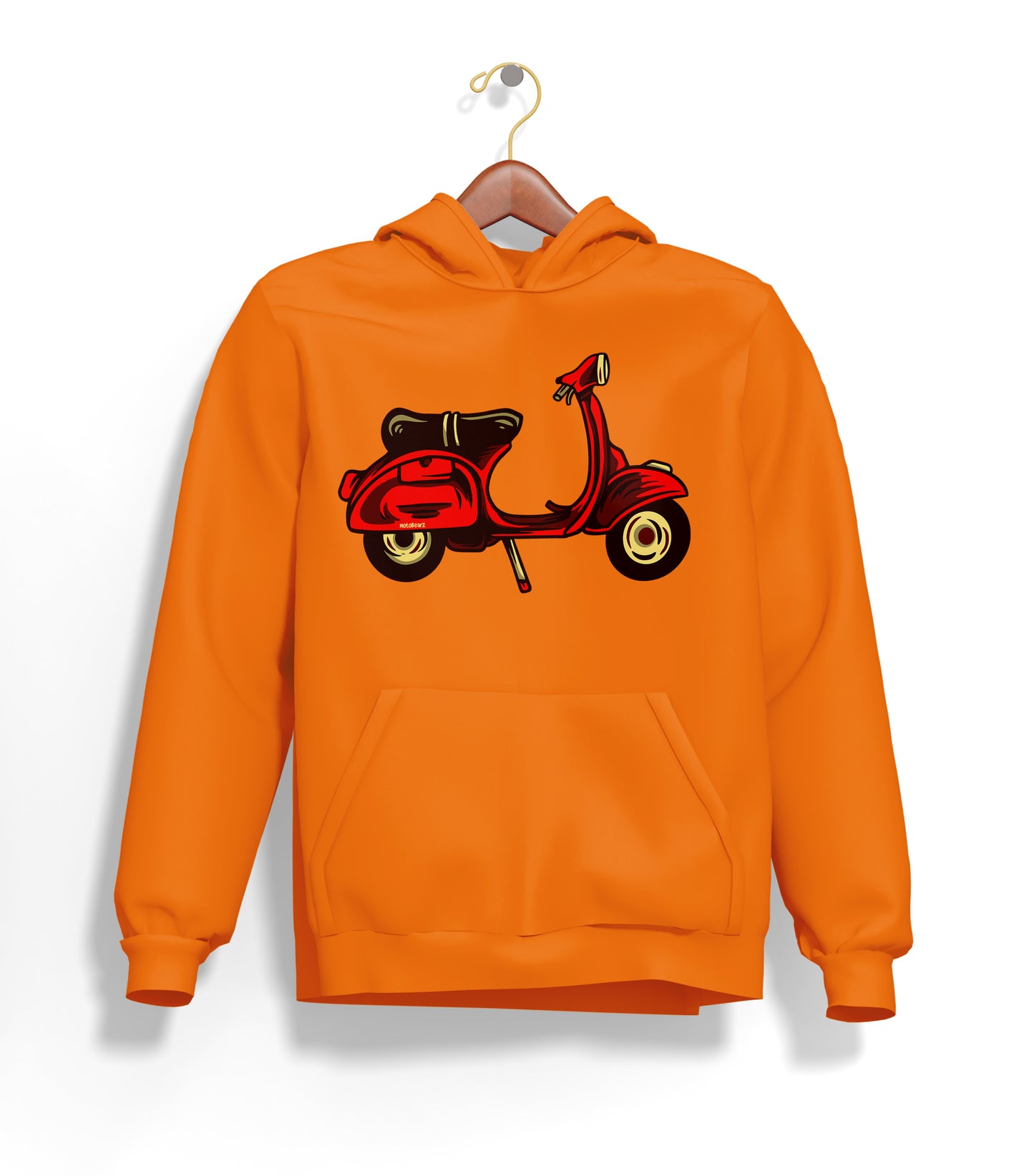 Red Scooter Nostalgia Hoodie – Şardonlu Kalın Unisex Motosiklet Kapüşonlu Sweatshirt - Hoodie Collection