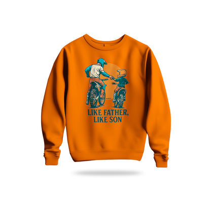 Like Father, Like Son - Baba Oğul Sweatshirt Baskılı Bisiklet Yaka – Unisex Sweat Collection