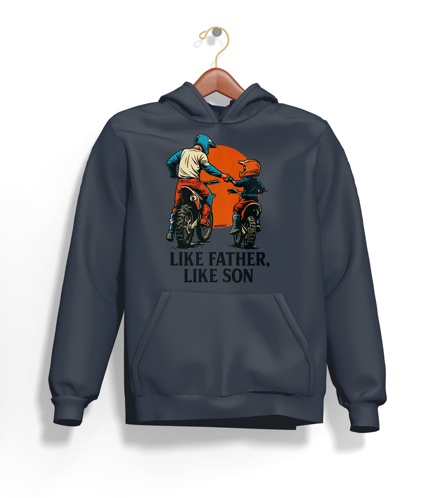 Like Father, Like Son - Baba Oğul Hoodie – Şardonlu Kalın Unisex Motosiklet Kapüşonlu Sweatshirt - Hoodie Collection