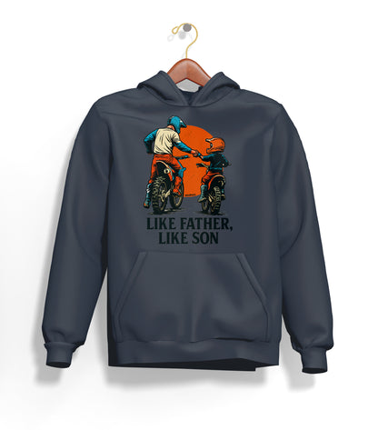 Like Father, Like Son - Baba Oğul Hoodie – Şardonlu Kalın Unisex Motosiklet Kapüşonlu Sweatshirt - Hoodie Collection