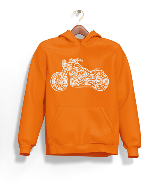 Chopper Line Hoodie – Şardonlu Kalın Unisex Motosiklet Kapüşonlu Sweatshirt - Hoodie Collection