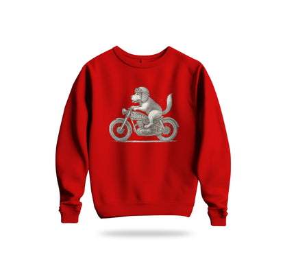 Motorcycle Dog Sweatshirt Baskılı Bisiklet Yaka – Unisex Sweat Collection