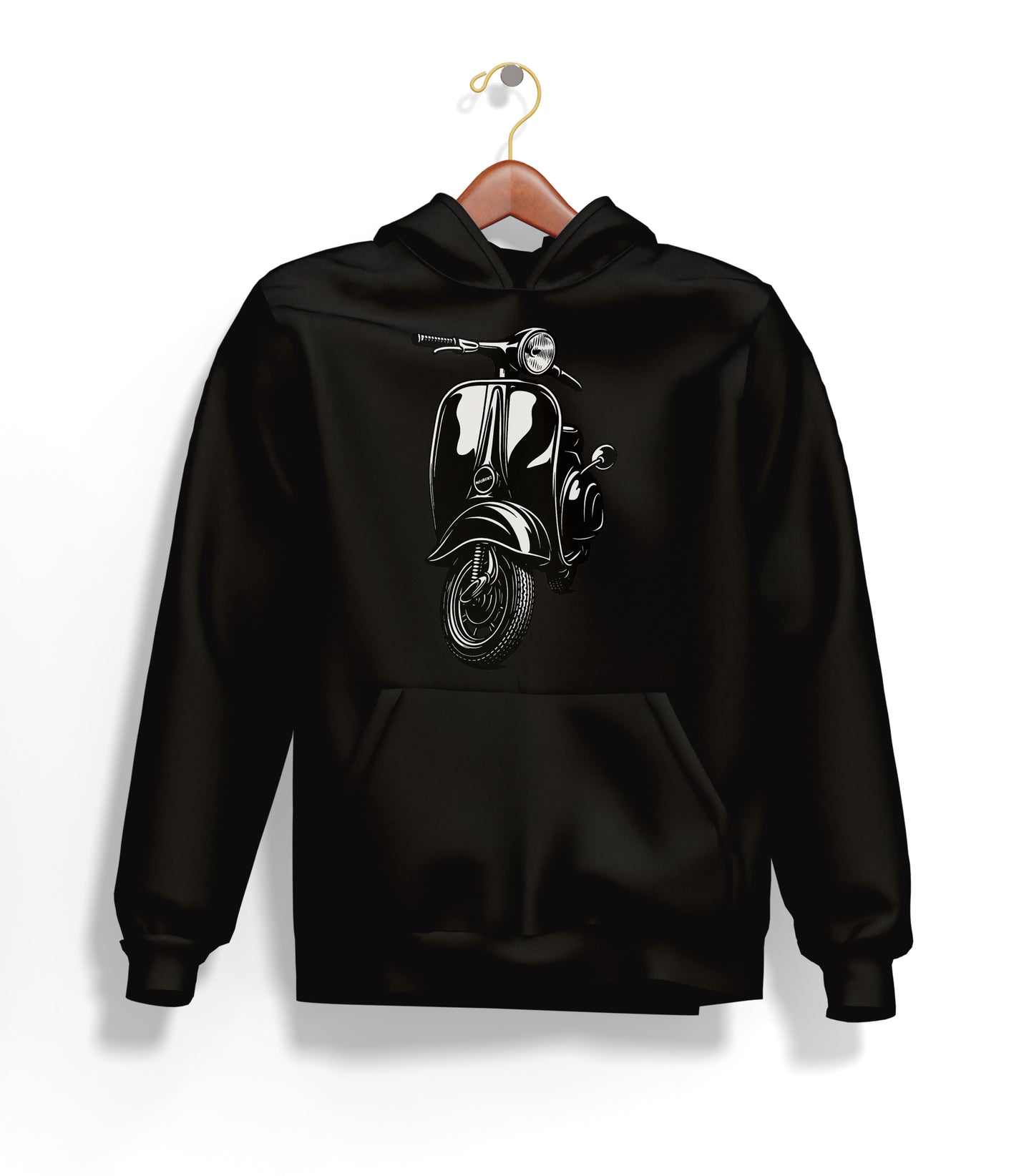 The Nostalgic Scooter Hoodie – Şardonlu Kalın Unisex Motosiklet Kapüşonlu Sweatshirt - Hoodie Collection