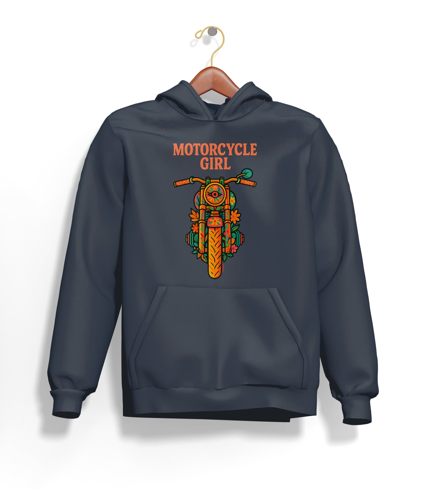 The Motorcycle Girl Hoodie – Şardonlu Kalın Unisex Motosiklet Kapüşonlu Sweatshirt - Hoodie Collection