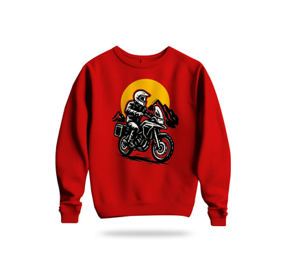 Adventure Biker Sweatshirt Baskılı Bisiklet Yaka – Unisex Sweat Collection