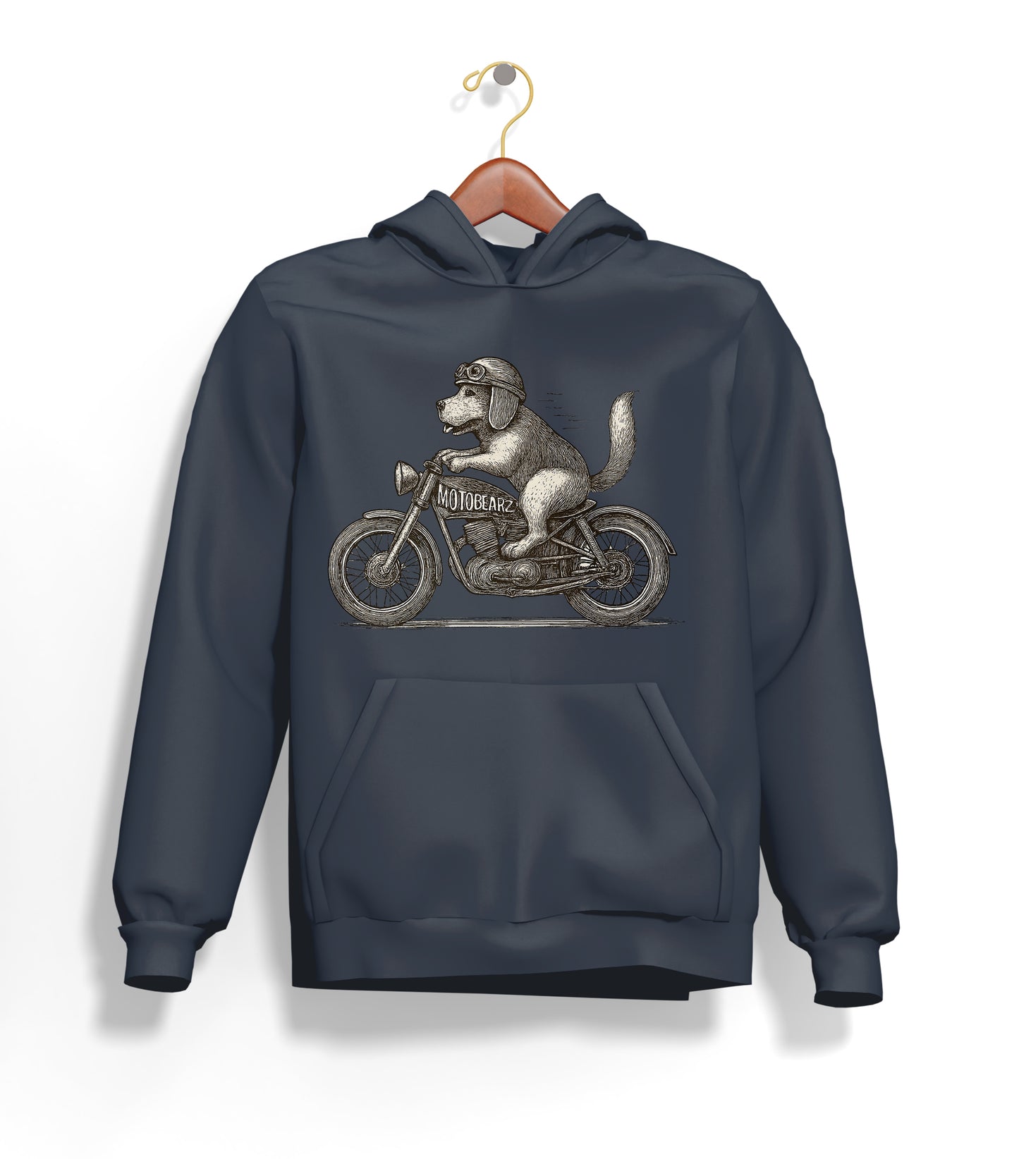 Motorcycle Dog Hoodie – Şardonlu Kalın Unisex Motosiklet Kapüşonlu Sweatshirt - Hoodie Collection