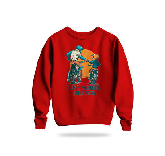 Like Father, Like Son - Baba Oğul Sweatshirt Baskılı Bisiklet Yaka – Unisex Sweat Collection