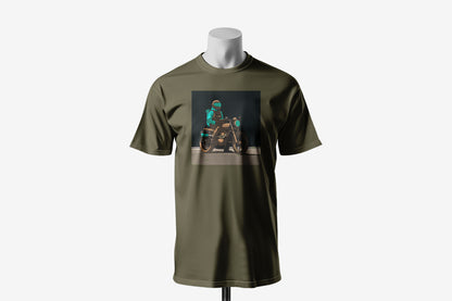 Green Neon Rider - 10 Farklı Renk - Unisex Rahat Kalıp Baskılı Tişört - Moto Garage Collection