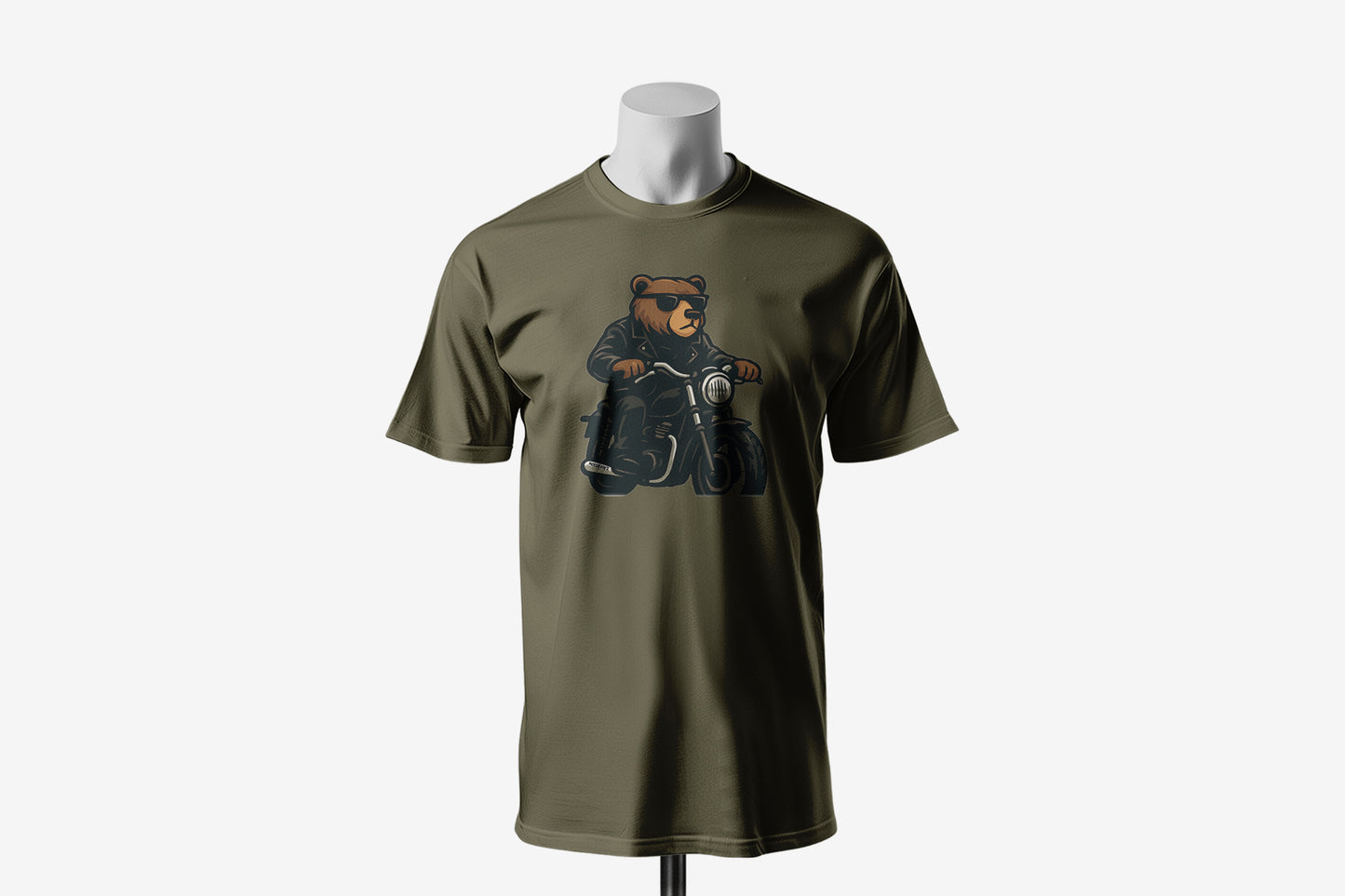 Bear N Ride - 10 Farklı Renk - Unisex Rahat Kalıp Baskılı Tişört - BearZ Collection