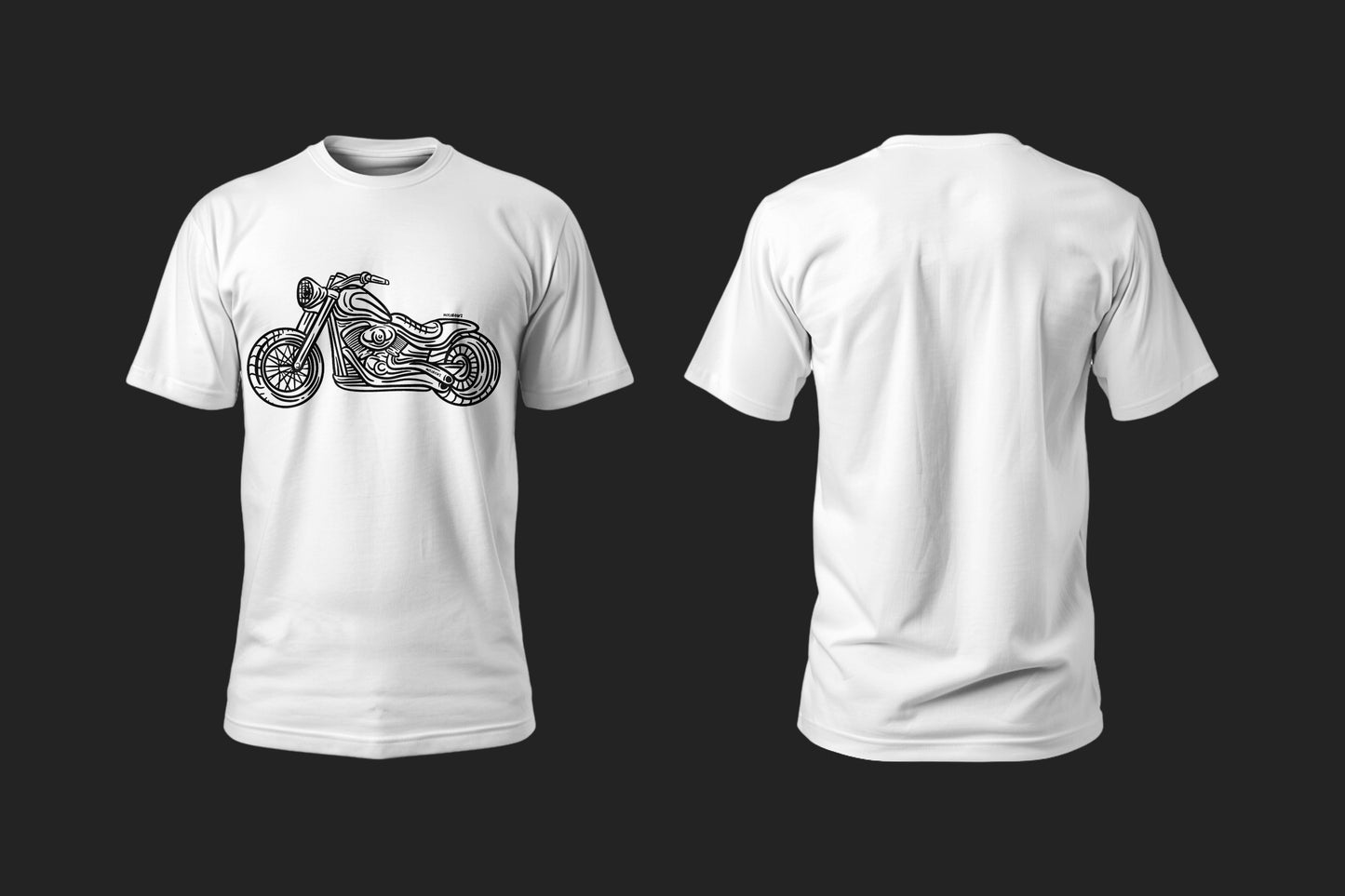 Chopper Line - 10 Farklı Renk - Unisex Rahat Kalıp Baskılı Tişört - Moto Garage Collection