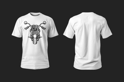 Chopper Bold Head - 10 Farklı Renk - Unisex Rahat Kalıp Baskılı Tişört - Moto Garage Collection