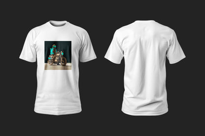 Green Neon Rider - 10 Farklı Renk - Unisex Rahat Kalıp Baskılı Tişört - Moto Garage Collection