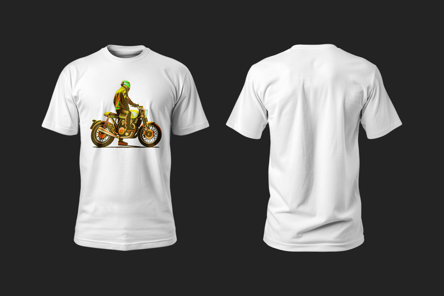 Neon Rider - 10 Farklı Renk - Unisex Rahat Kalıp Baskılı Tişört - Moto Garage Collection