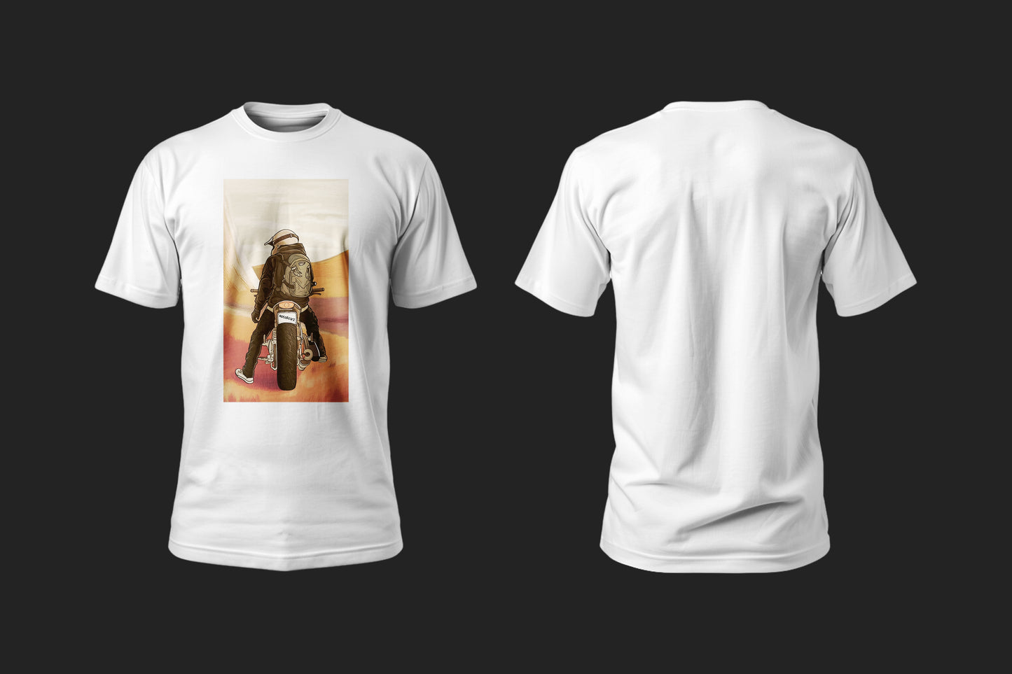 Desert Ride - 10 Farklı Renk - Unisex Rahat Kalıp Baskılı Tişört - Moto Garage Collection