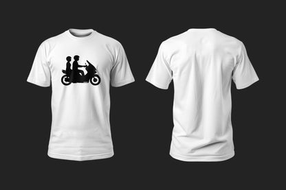 Double Riders- 10 Farklı Renk - Unisex Rahat Kalıp Baskılı Tişört - Moto Garage Collection