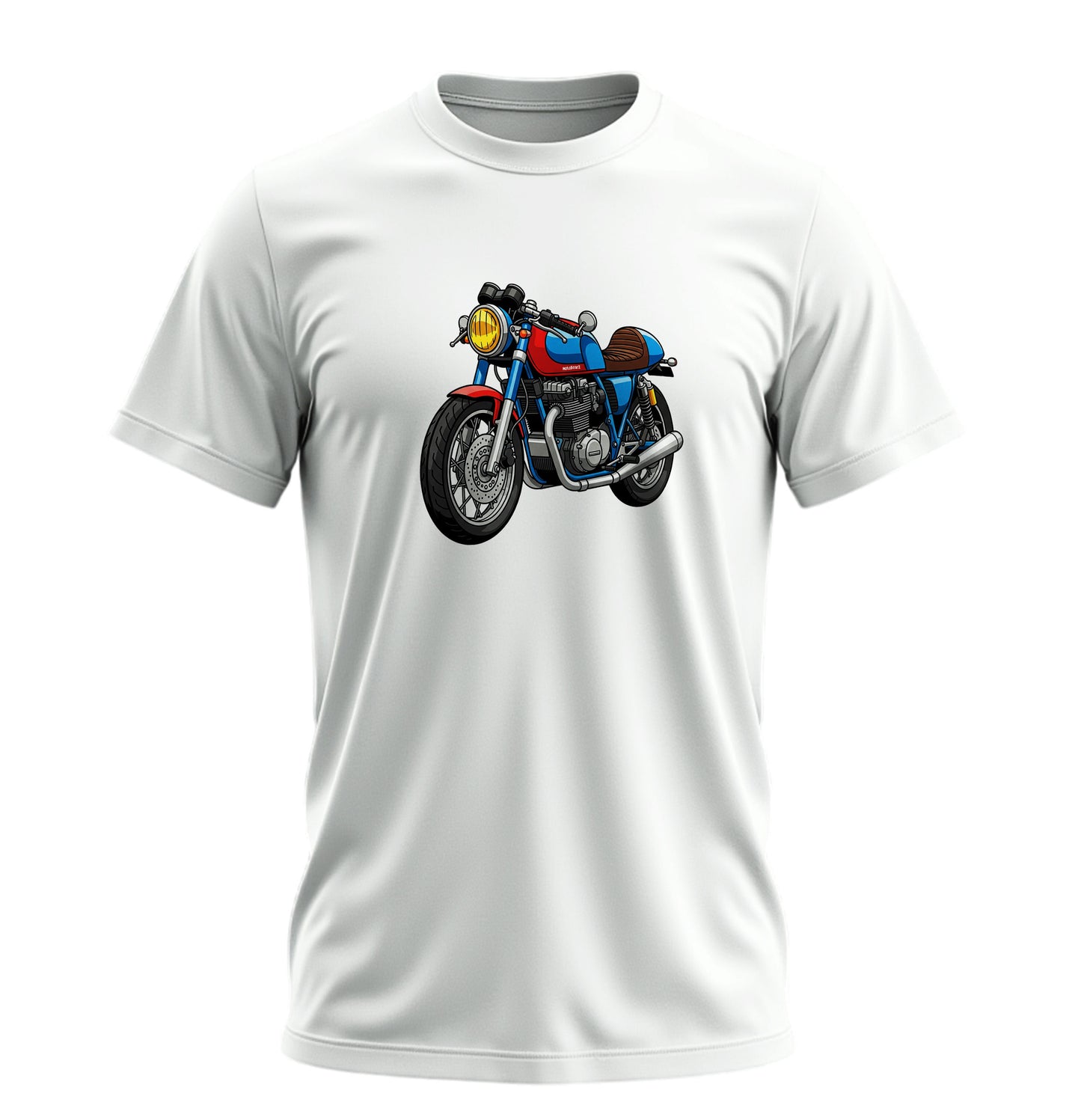 Renkli Motosiklet - 10 Farklı Renk - Unisex Rahat Kalıp Baskılı Tişört - Moto Garage Collection