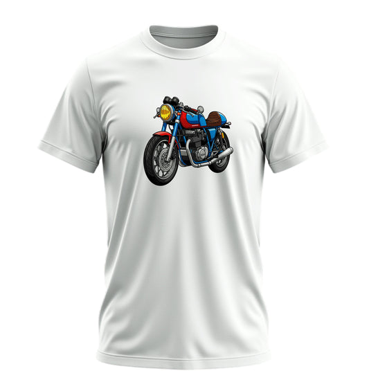 Renkli Motosiklet - 10 Farklı Renk - Unisex Rahat Kalıp Baskılı Tişört - Moto Garage Collection
