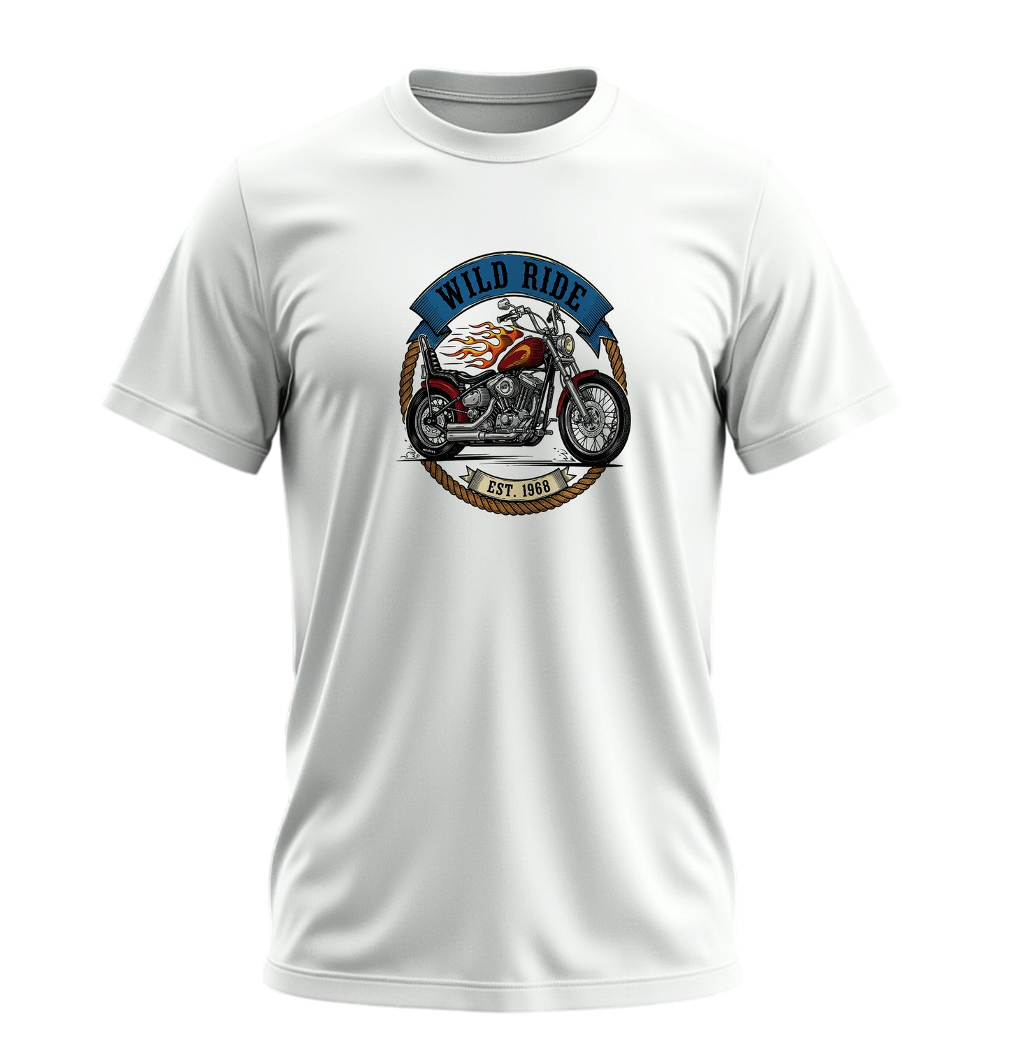 Wild Ride Motosiklet - 10 Farklı Renk - Unisex Rahat Kalıp Baskılı Tişört - Moto Garage Collection