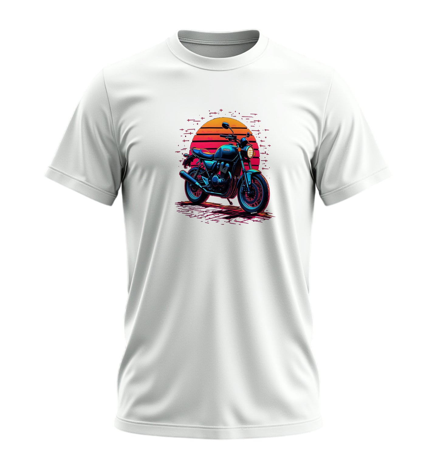 Retro Motosiklet - 10 Farklı Renk - Unisex Rahat Kalıp Baskılı Tişört - Moto Garage Collection