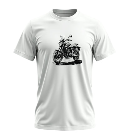 Black White Motosiklet - 10 Farklı Renk - Unisex Rahat Kalıp Baskılı Tişört - Moto Garage Collection