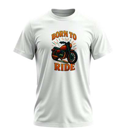 Born To Ride Motosiklet - 10 Farklı Renk - Unisex Rahat Kalıp Baskılı Tişört - Moto Garage Collection