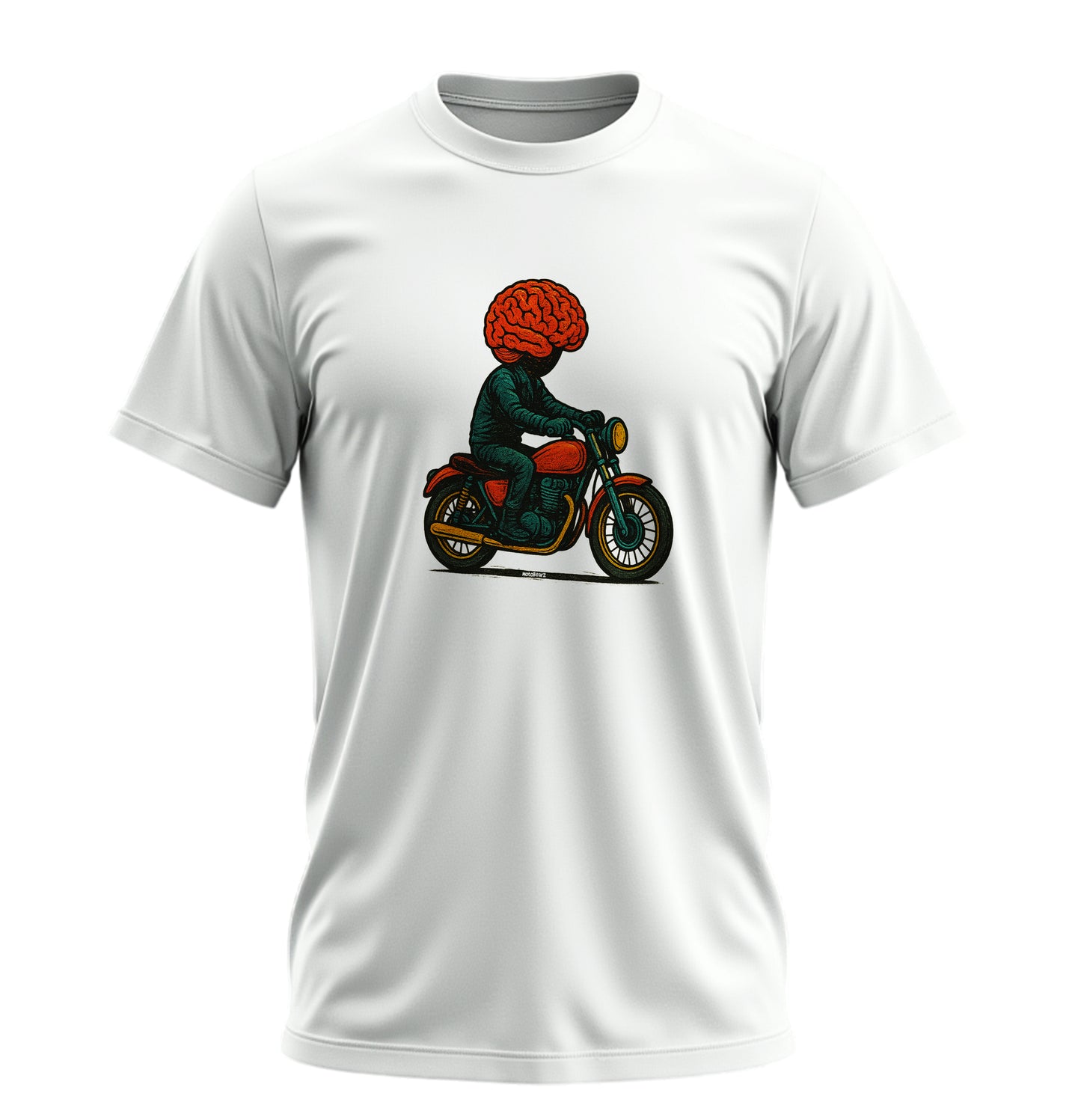 Akıllı Motorcu Motosiklet - 10 Farklı Renk - Unisex Rahat Kalıp Baskılı Tişört - Moto Garage Collection