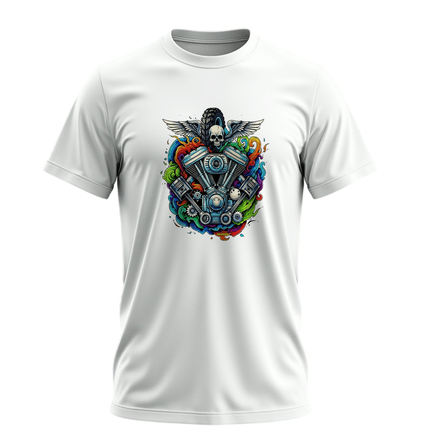 Motor Sanatı Motosiklet - 10 Farklı Renk - Unisex Rahat Kalıp Baskılı Tişört - Moto Garage Collection