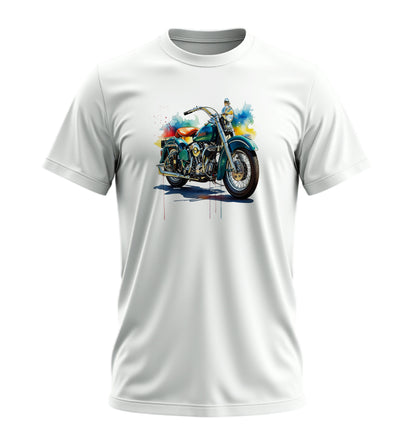 Suluboya Motosiklet - 10 Farklı Renk - Unisex Rahat Kalıp Baskılı Tişört - Moto Garage Collection